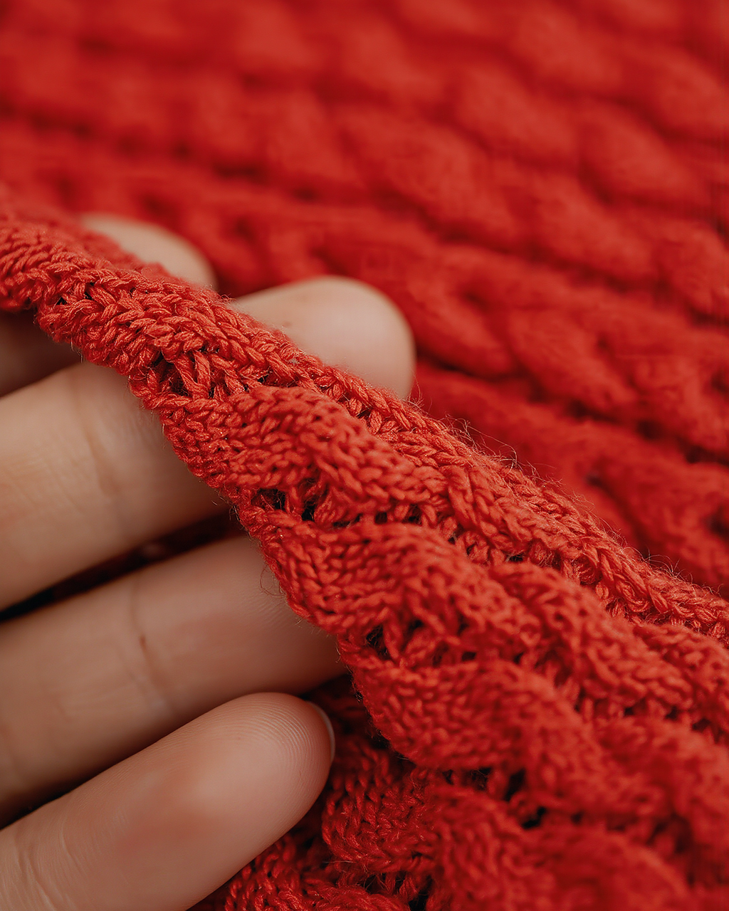 Red Flared Sleeve Knit Dress